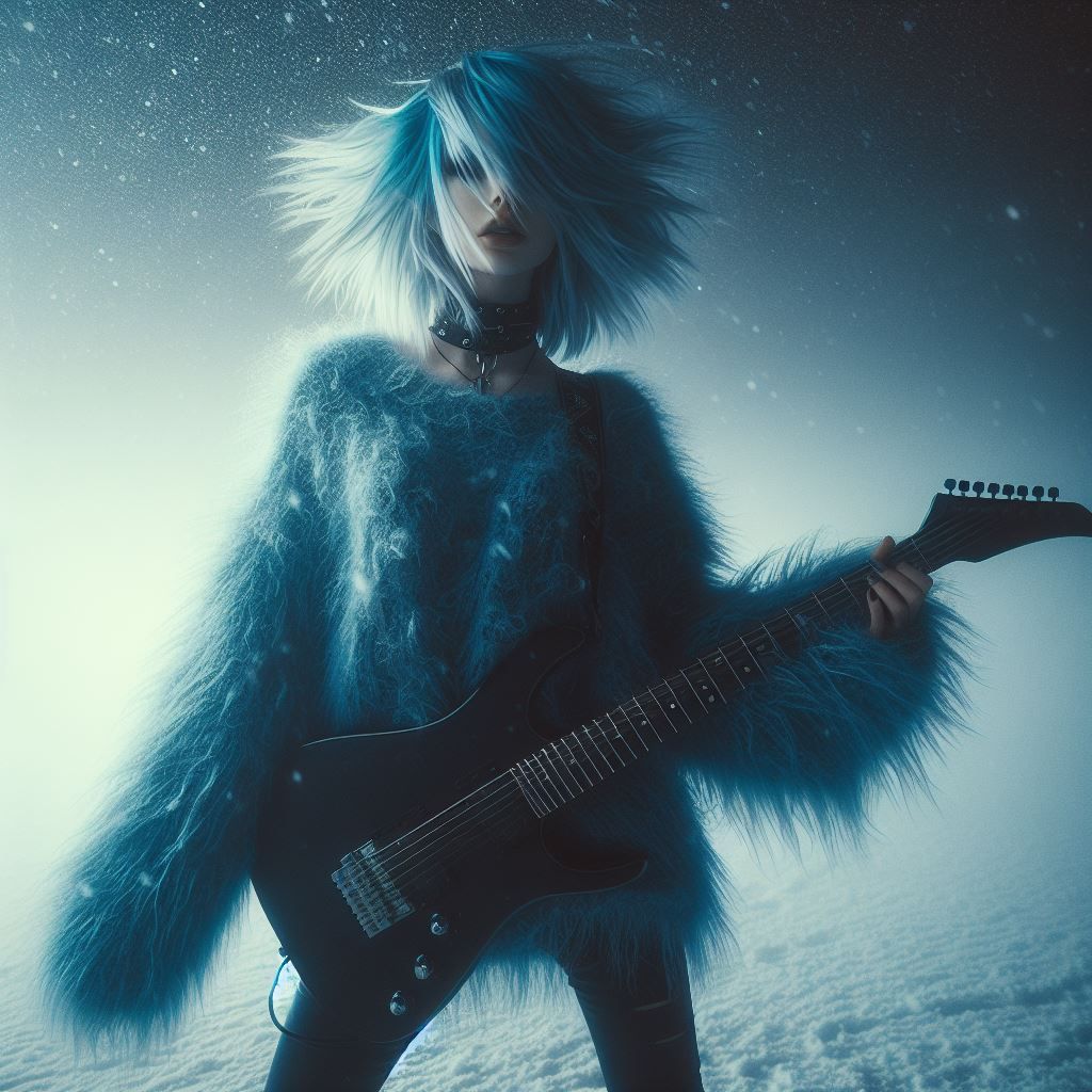 Doing her best to stay warm during the video shoot