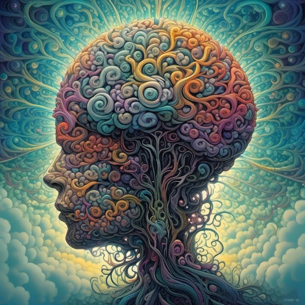 <lora:Symmetrification:1.0> This is the brain,in brain we trust, brain is the all the everything , Abstract Vector Fractal by James R Eads,...