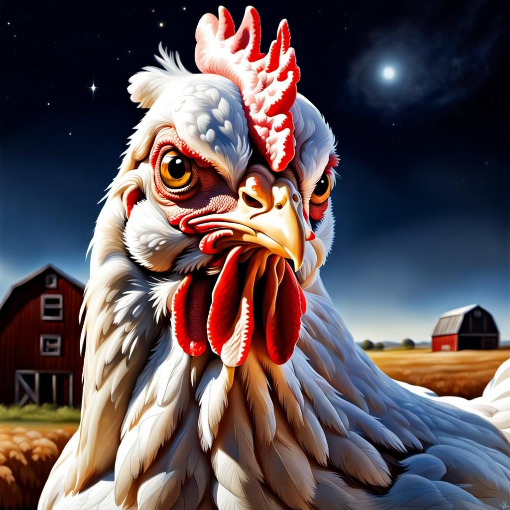 Epic Chicken Portrait  by @DigiDreams