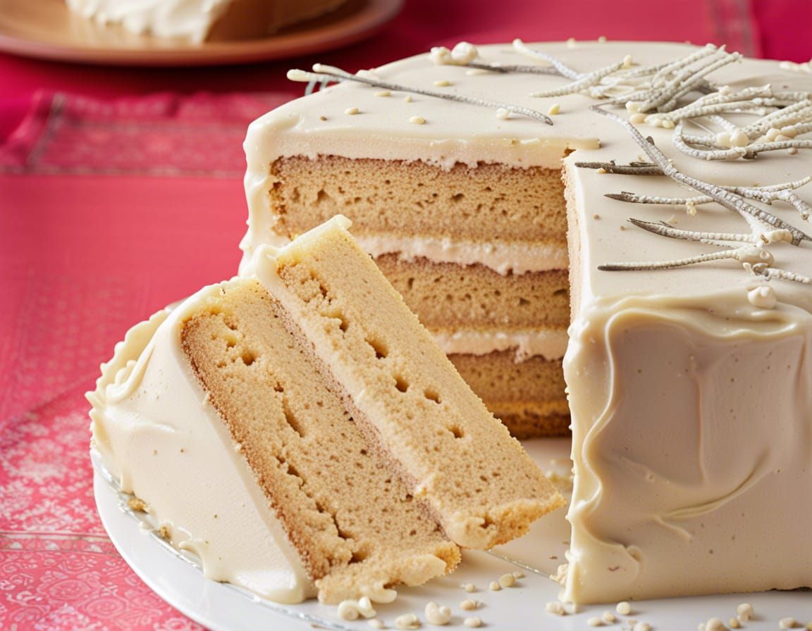 malt cake with malted milk powder frosting AI Generated Artwork