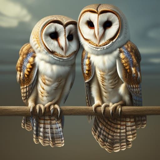 Barn owls AI Generated Artwork NightCafe Creator