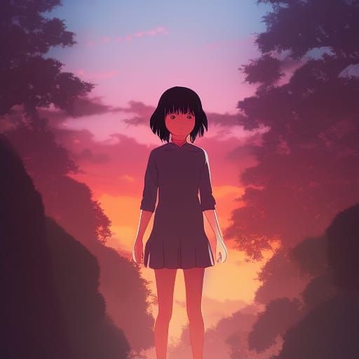 Anime Girl in Studio Ghibli Style