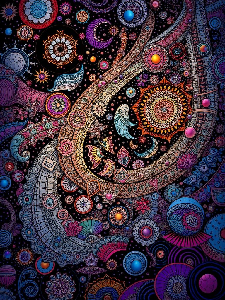 (Abstract Surreal Art Zentangles Psychedelic Insanely_Ultra_...