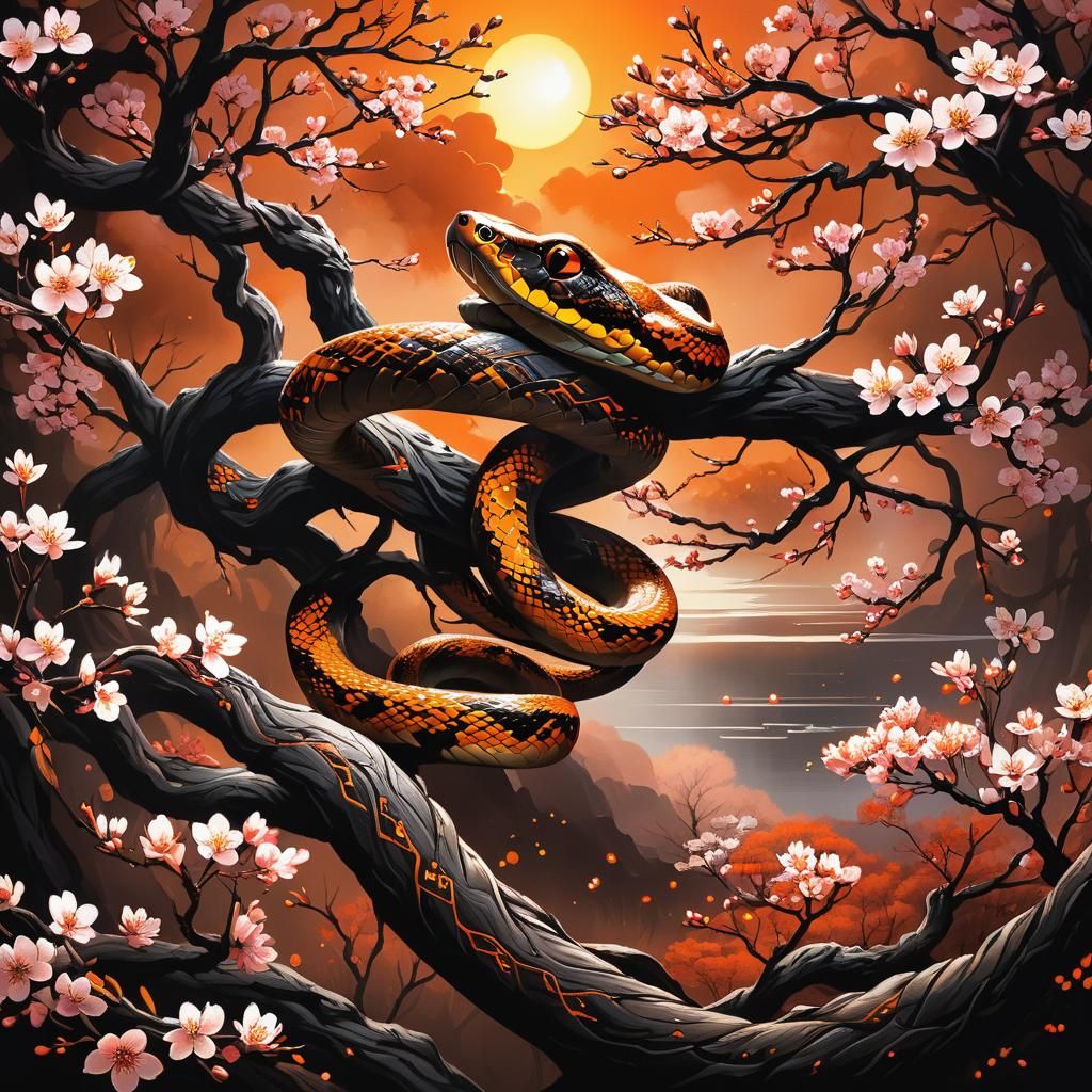 Beautiful snake painting