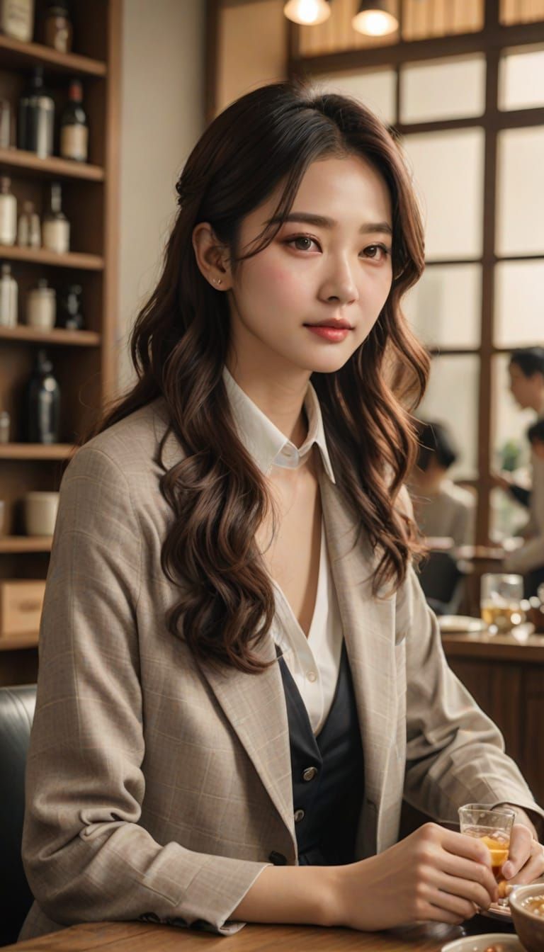 Traditional Korean-Style Watercolor Ukiyo-e Art