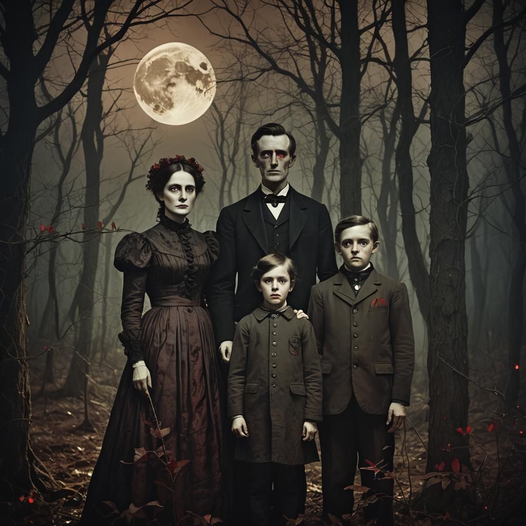 A photo of a family in the 19th century