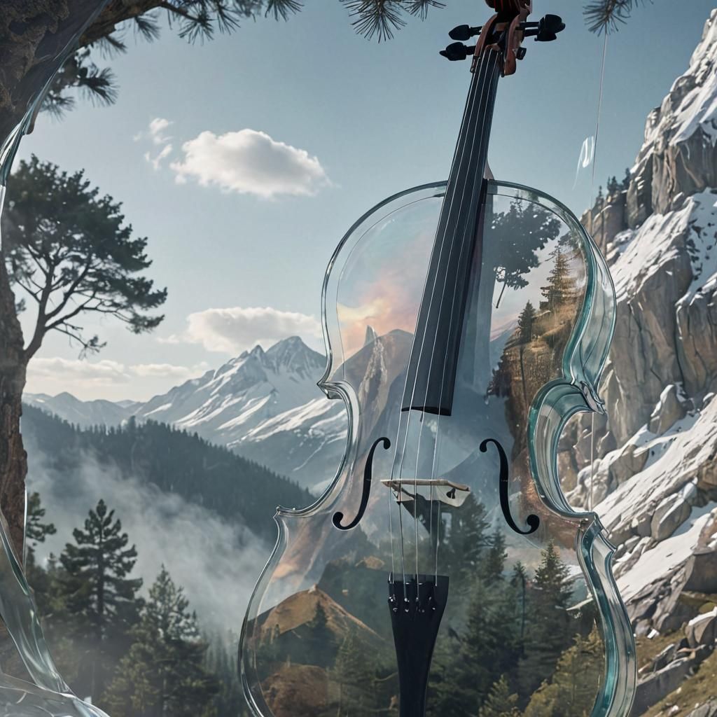 Glass Cello  by @SleepySnow