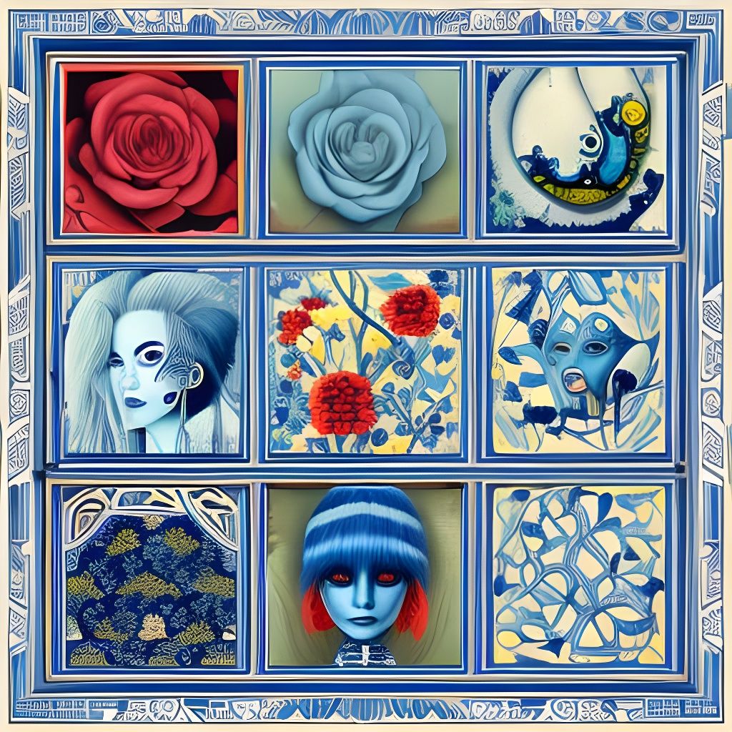 9 tiles AI Generated Artwork NightCafe Creator