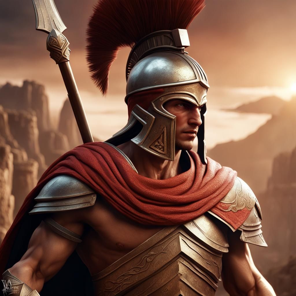 Young Greek Hoplite - Ai Generated Artwork - Nightcafe Creator