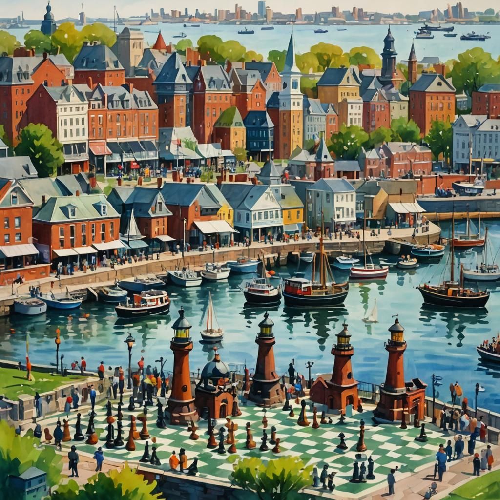 Baltimore Maryland, city with roll houses, a big city park, ...