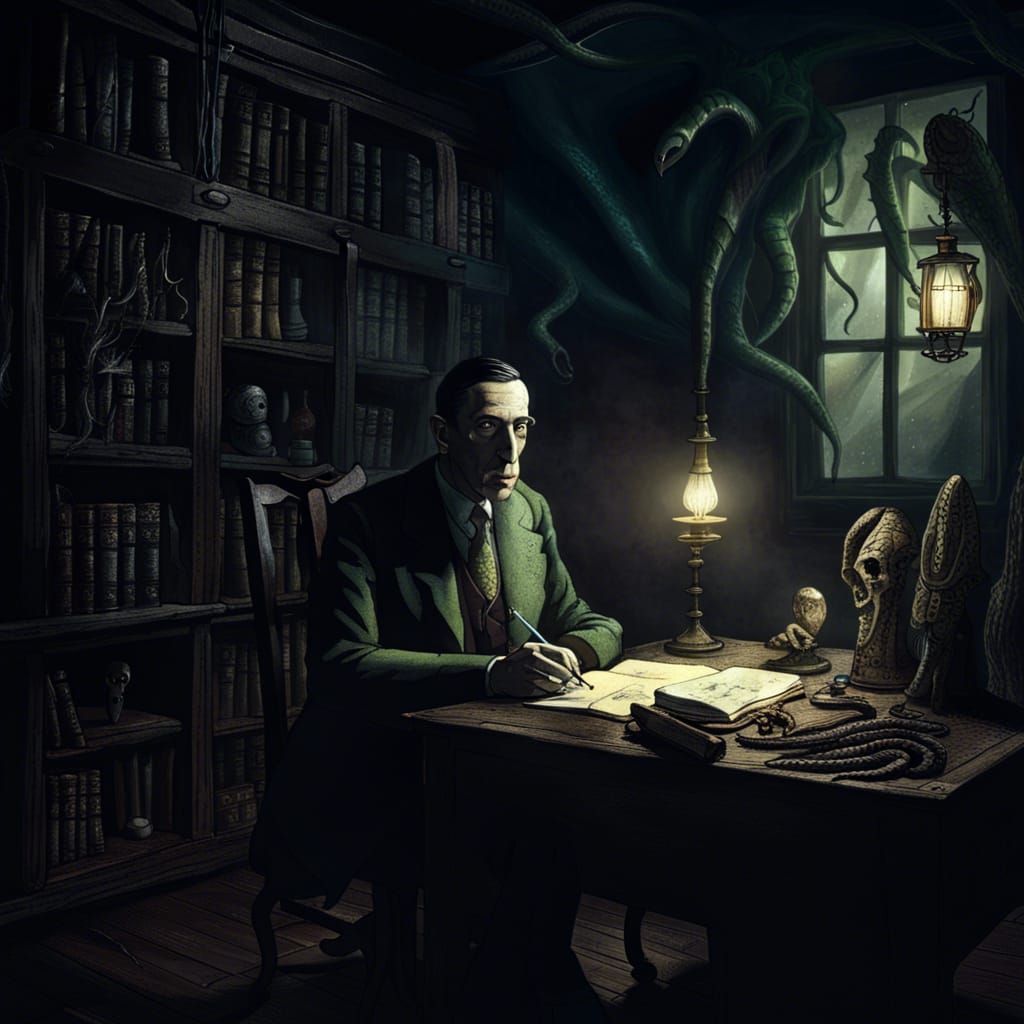 Lovecraft doing his thing - AI Generated Artwork - NightCafe Creator