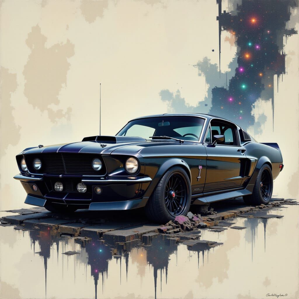 <lora:Muse:1.0> An old Mustang Mach1