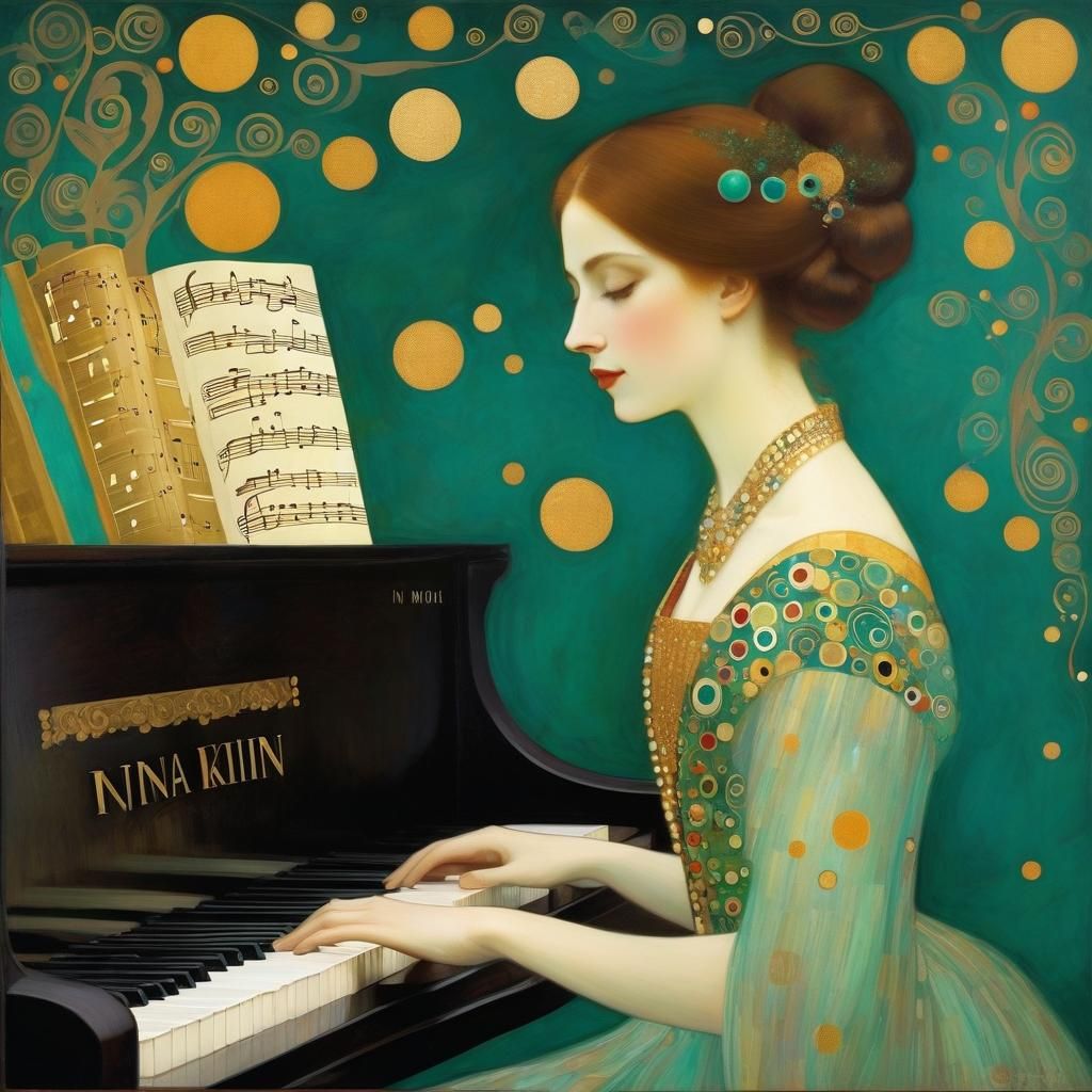 Pianist in teal.