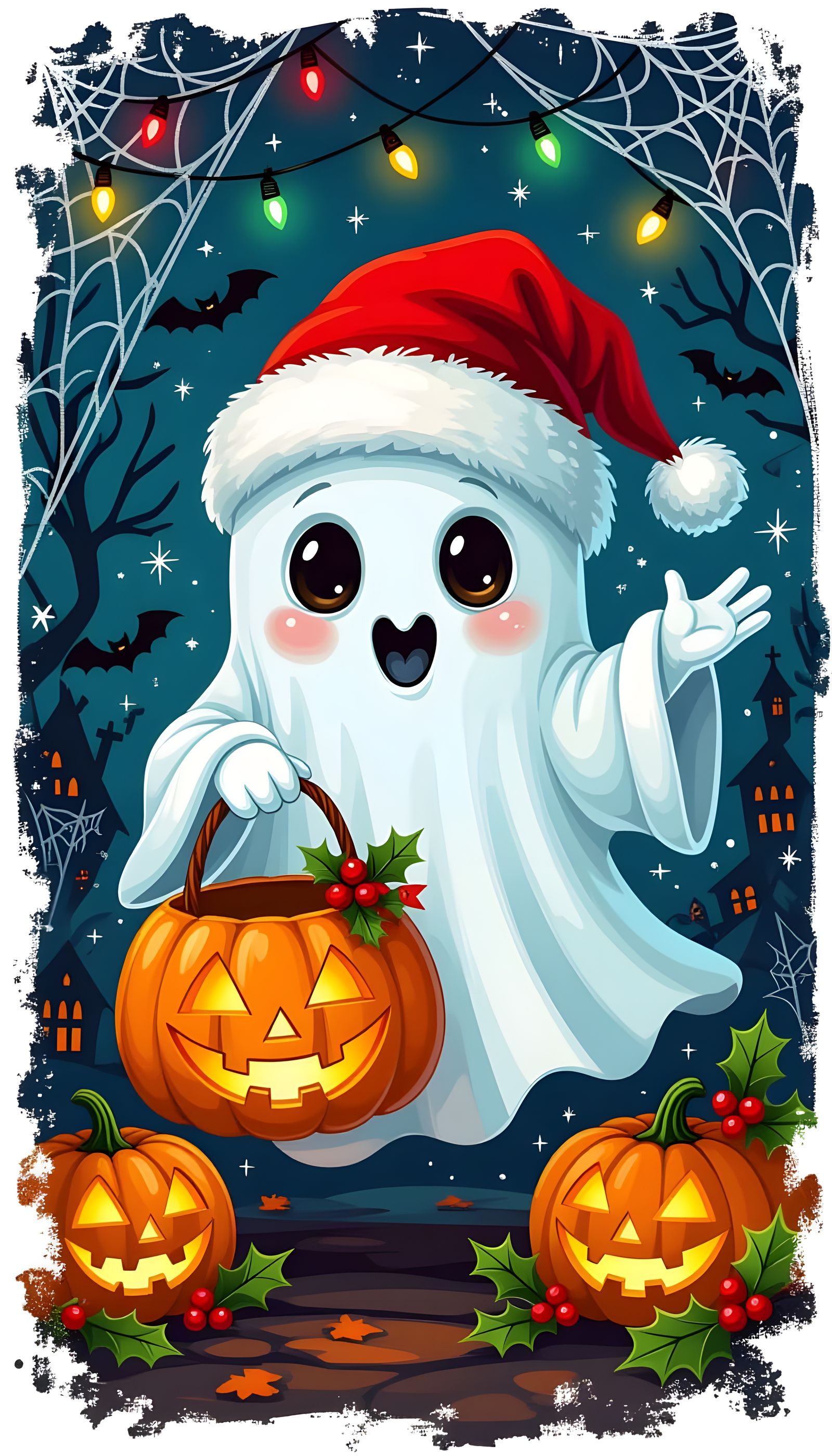 Creepy Cute Halloween Christmas Fusion Art