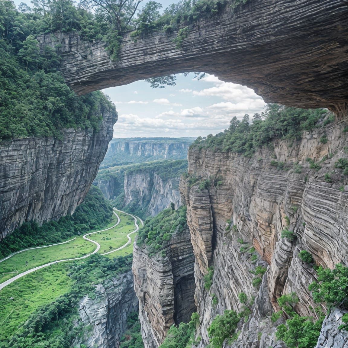 Dramatic Cliffs and Ravines Landscape