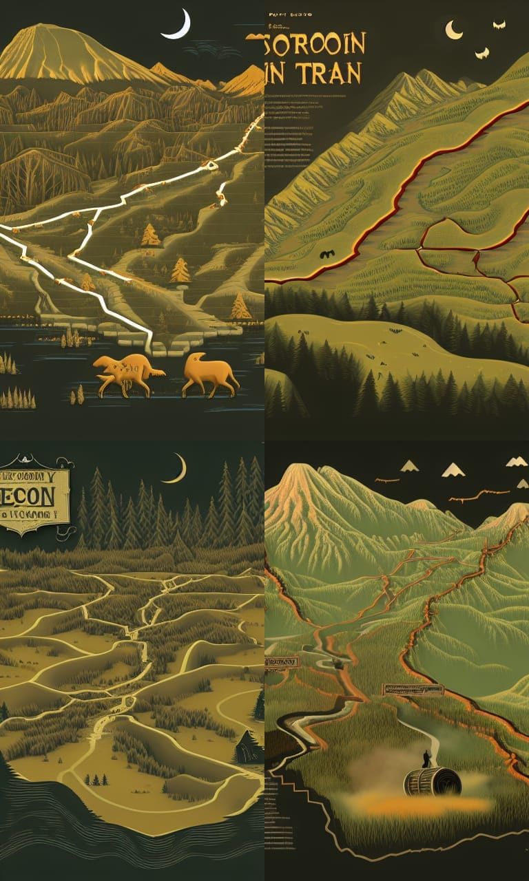 Spooky Oregon Trail map