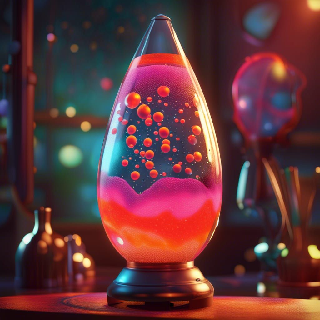 Vintage 60s lava lamp with bubbles