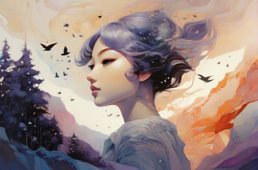 beautiful double exposure portrait