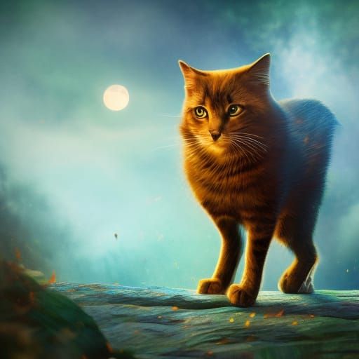 A cat walking between worlds - AI Generated Artwork - NightCafe Creator