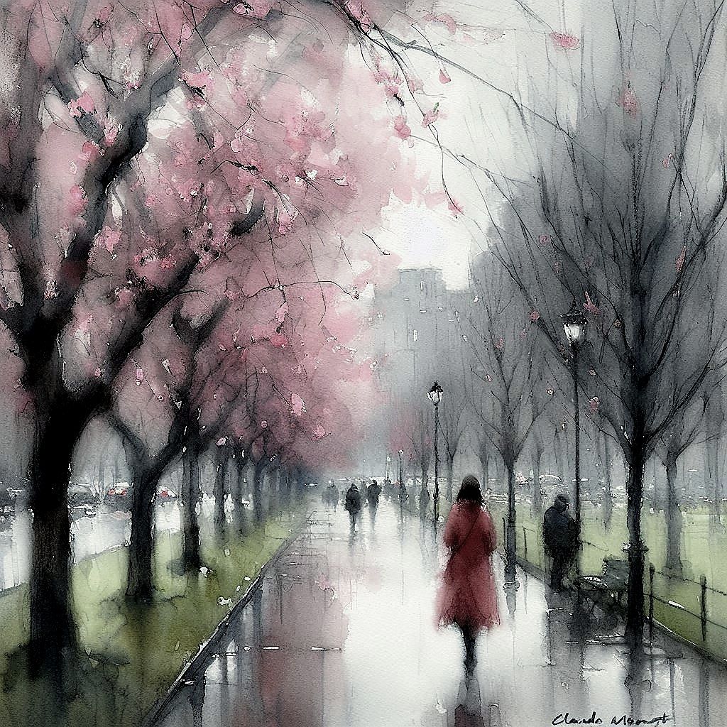 Spring. Watercolor sketch