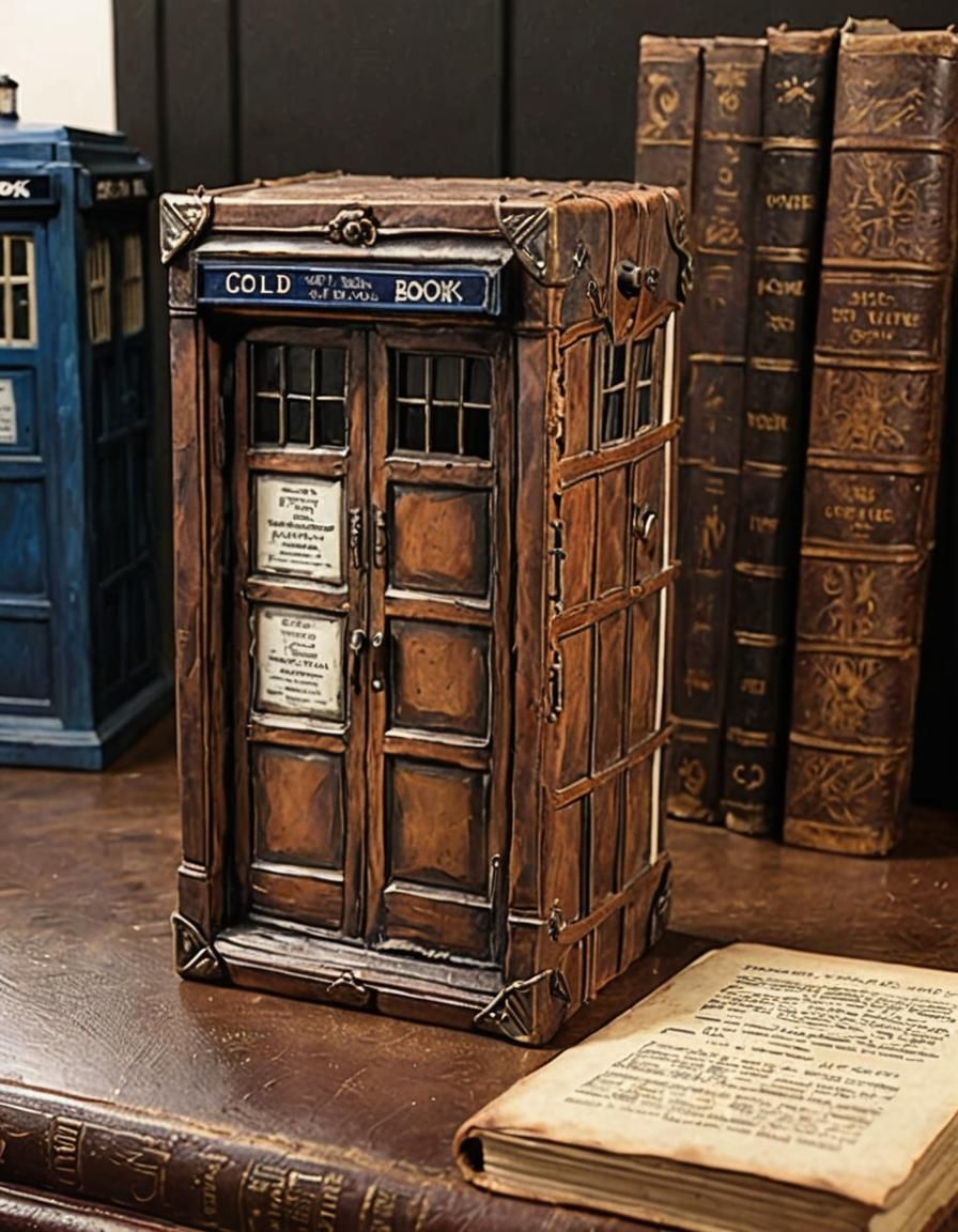 The TARDIS represented as an old leather book - AI Generated Artwork ...