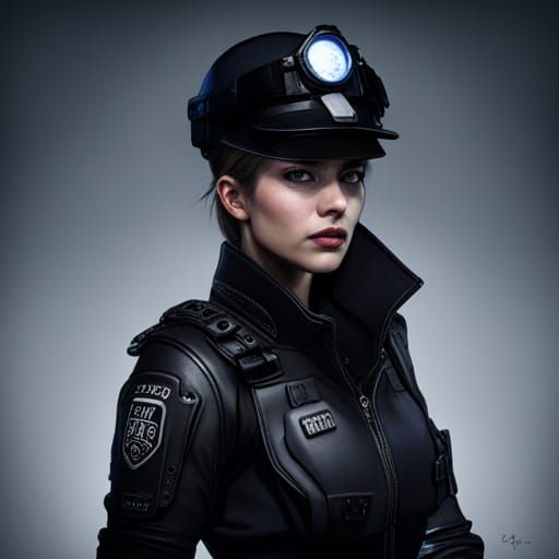 Cyberpunk Police Officer - AI Generated Artwork - NightCafe Creator