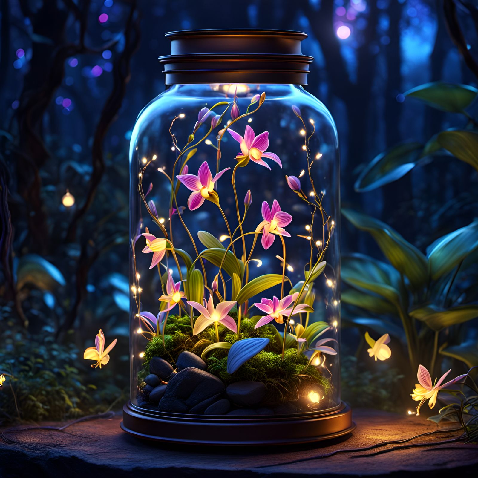 Jar of Orchids  by @Alicia Hopkins