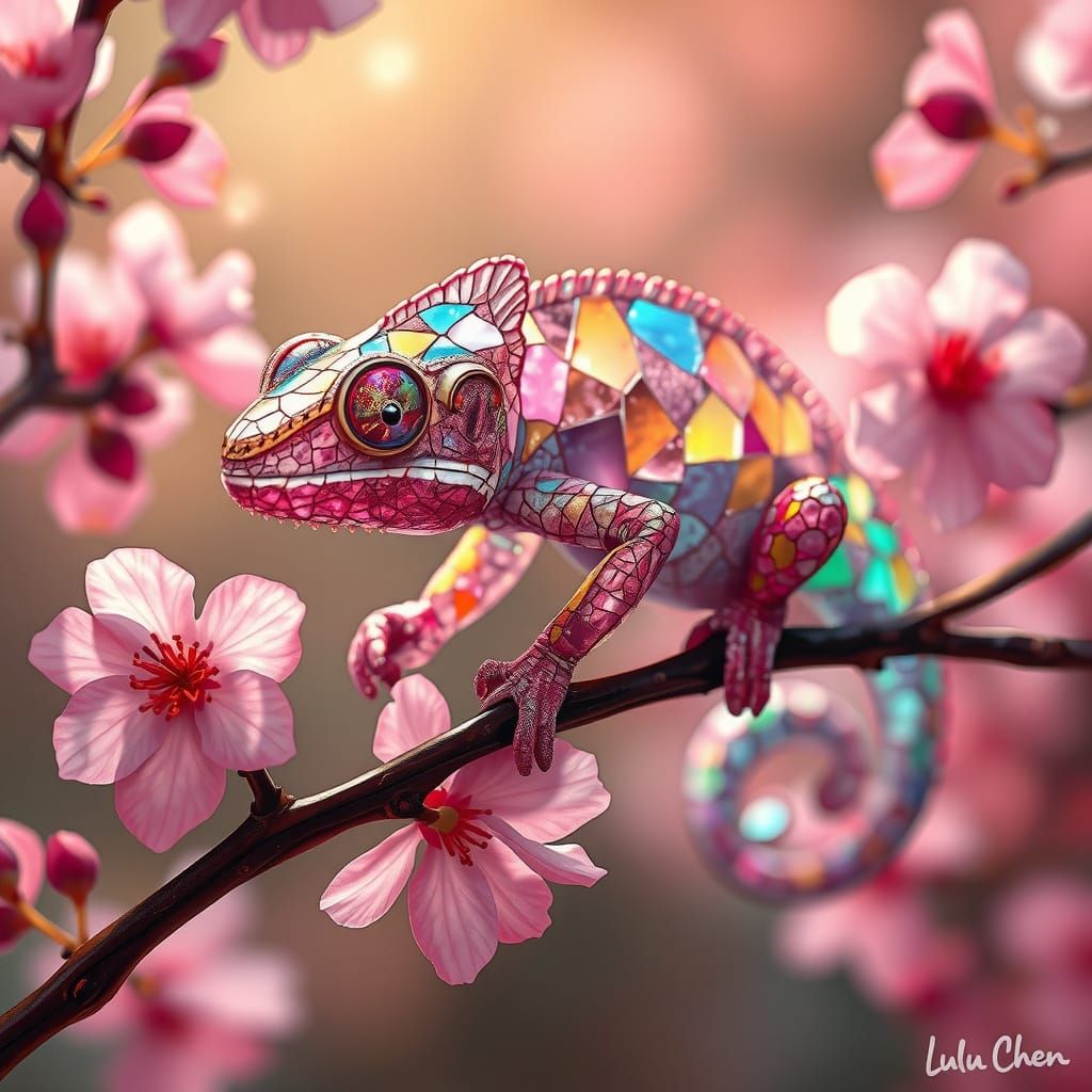 Cracked glass Chameleon   by @StephanieB