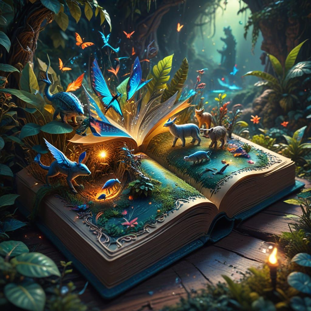 Fantasy Book Portal in Digital Art