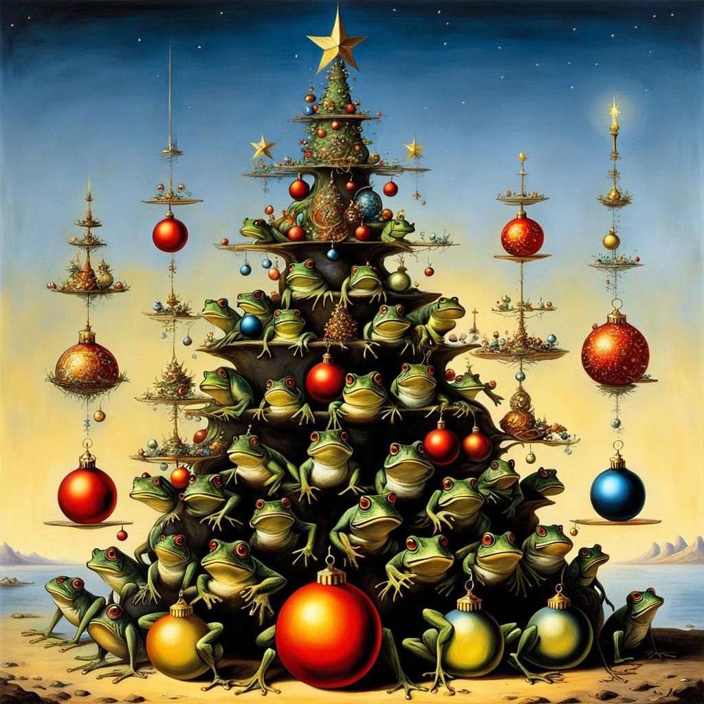 Froggy christmas.   by @tsiebenstern
