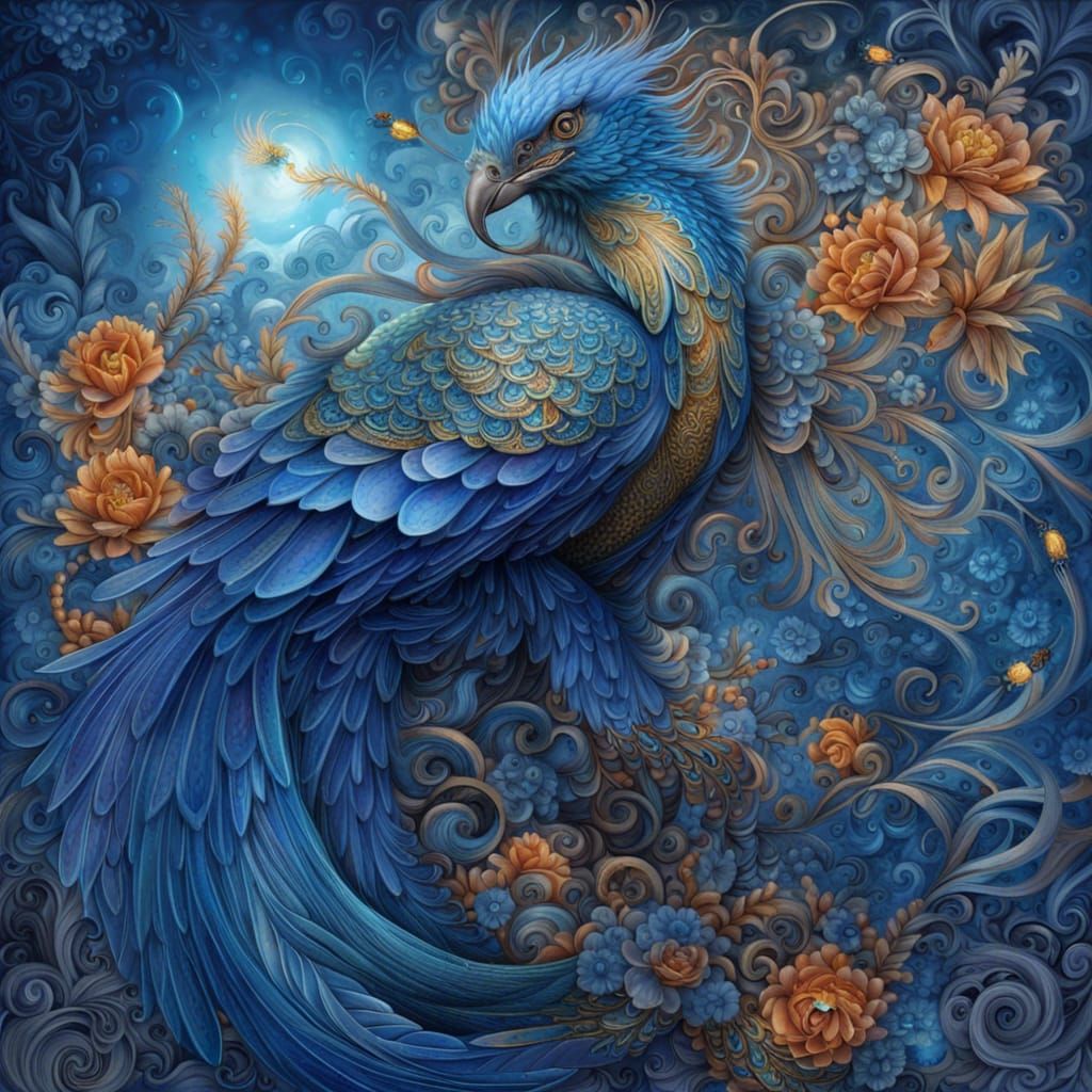 Blue Flame Phoenix 💙  by @Oceana