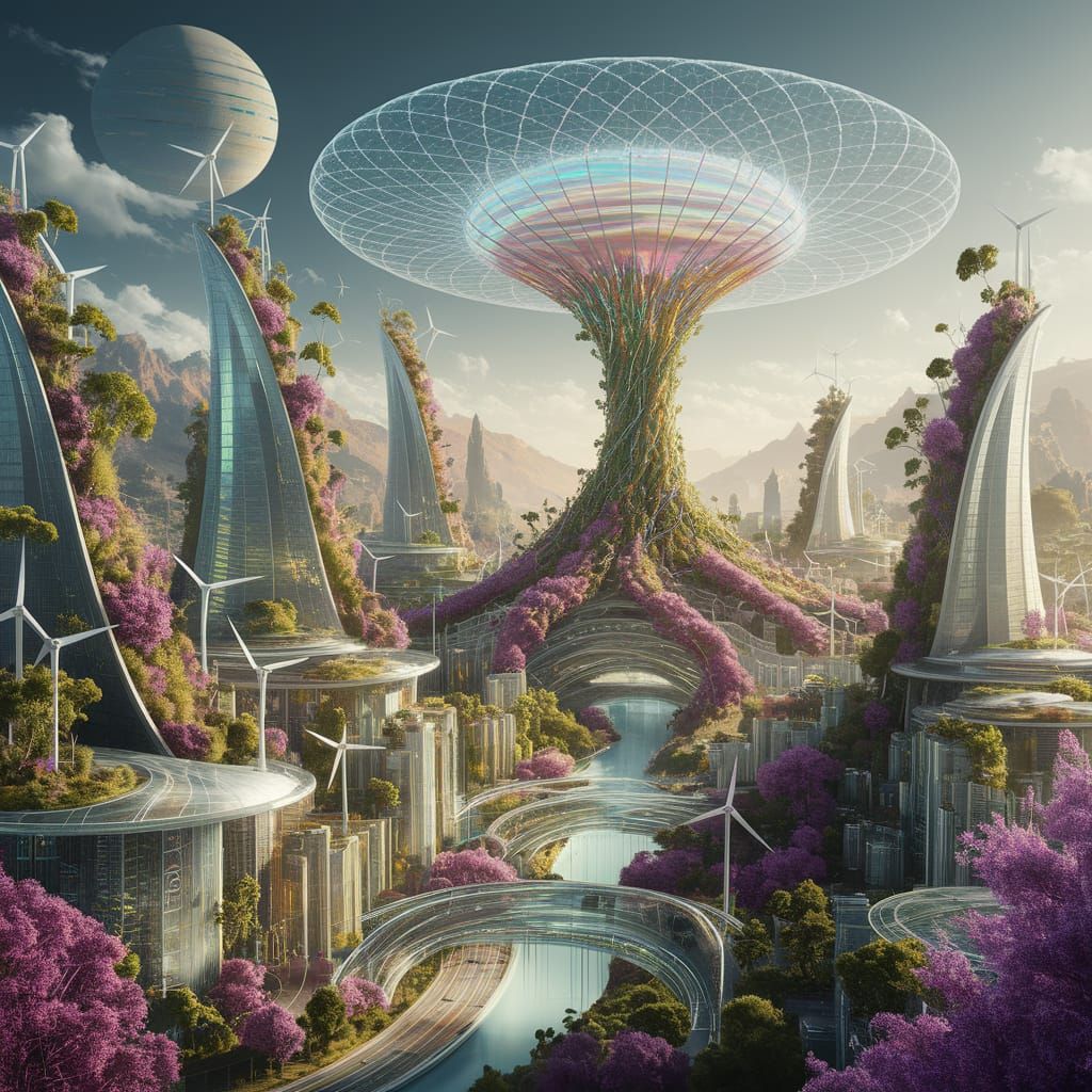 Solarpunk Settlement  by @Piboulou 