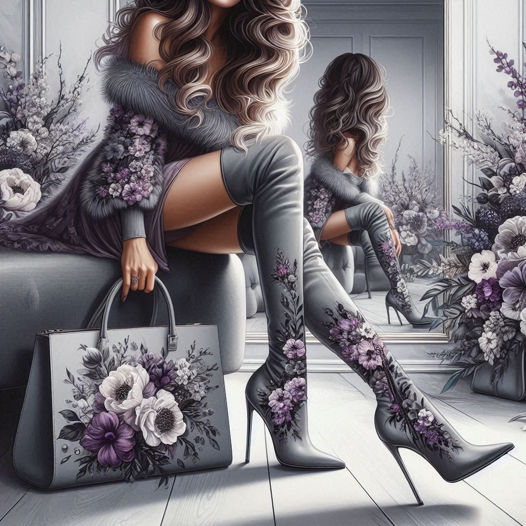 Purple and grey fashion