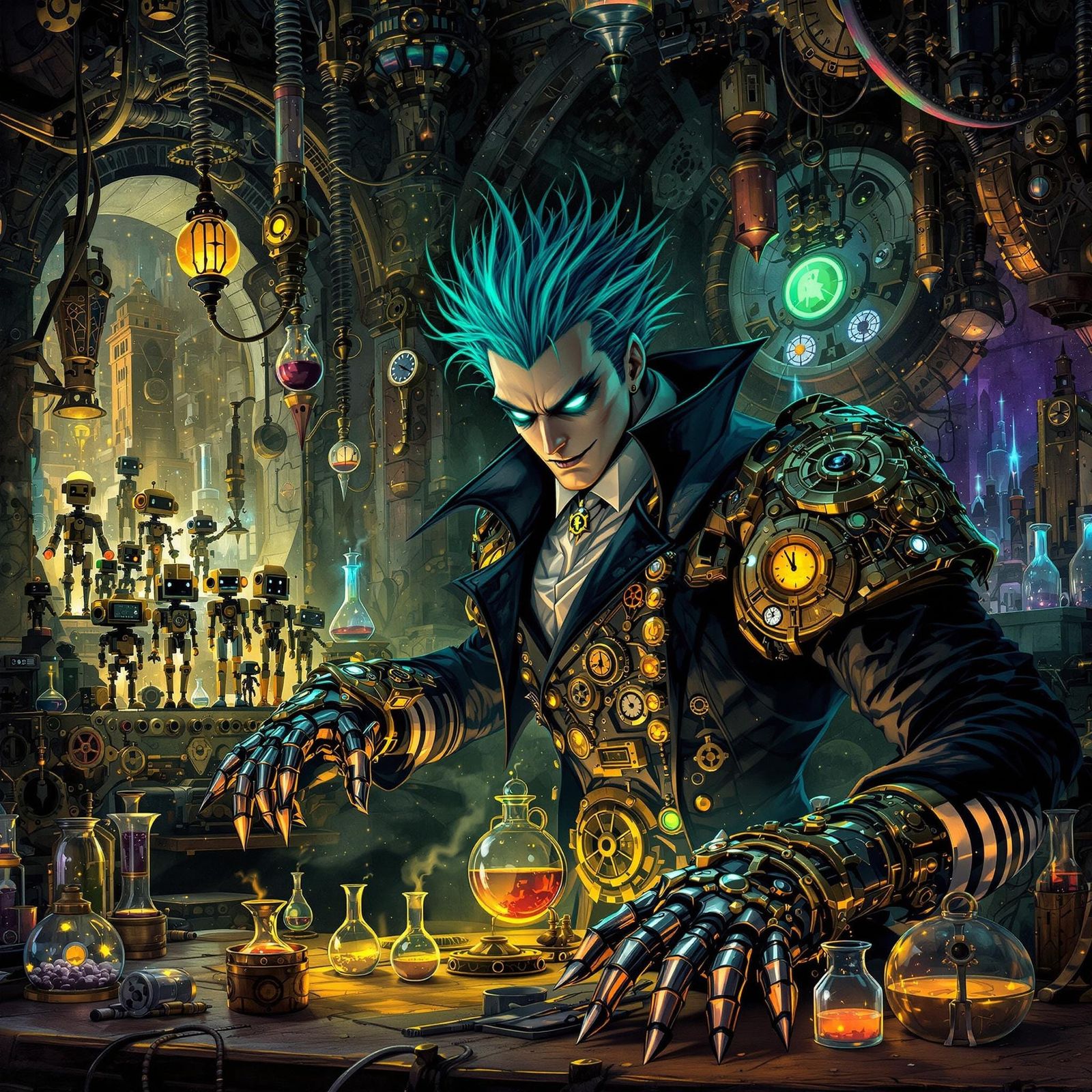 For the "Made-Up Supervillains" challenge, envision a steampunk supervillain known as "The Gearsmith", ...  by @K J Baker