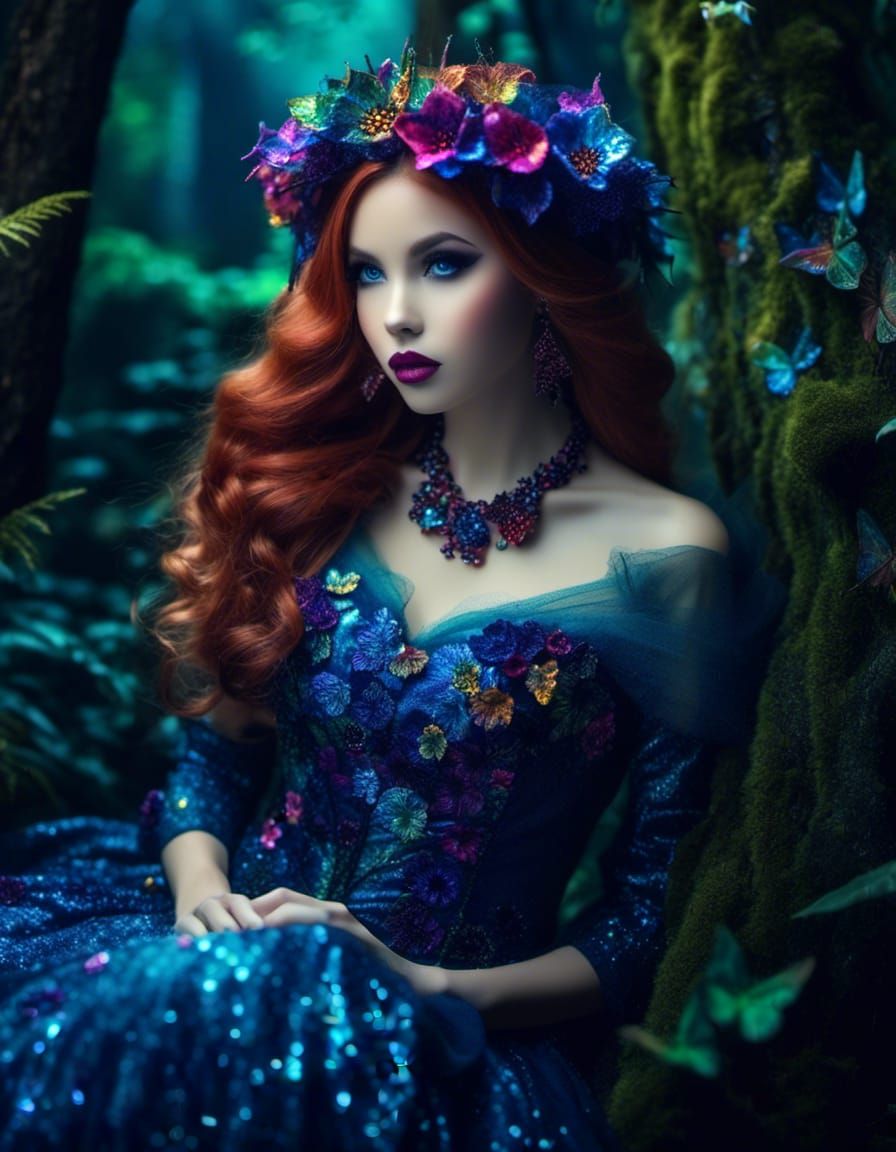 (fairy:1.9) portrait in a dark ancient overgrown enchanted forest <lora:FairiesXL:0.7> 