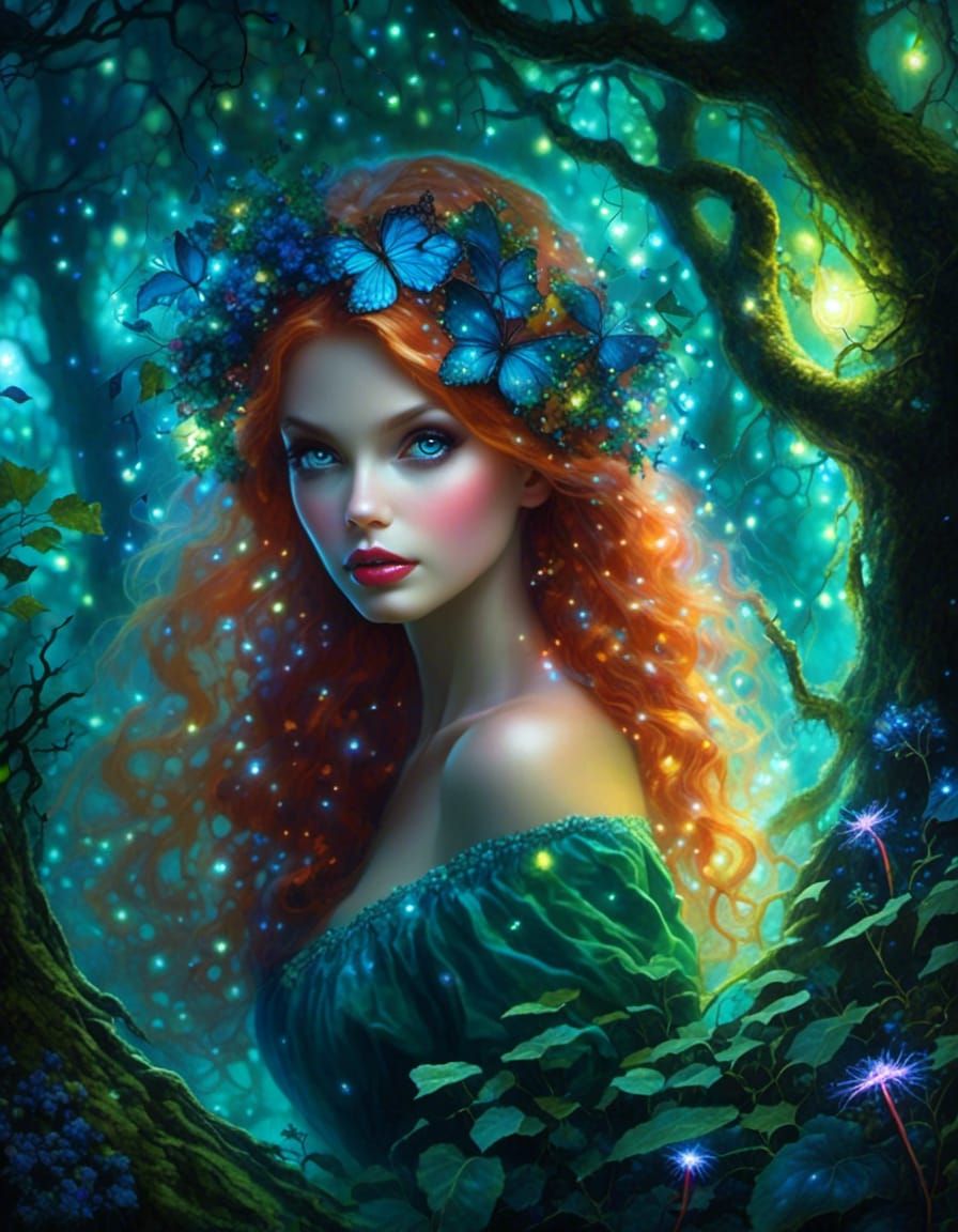 (fairy:1.9) portrait in a dark ancient overgrown enchanted forest <lora:FairiesXL:0.7> 