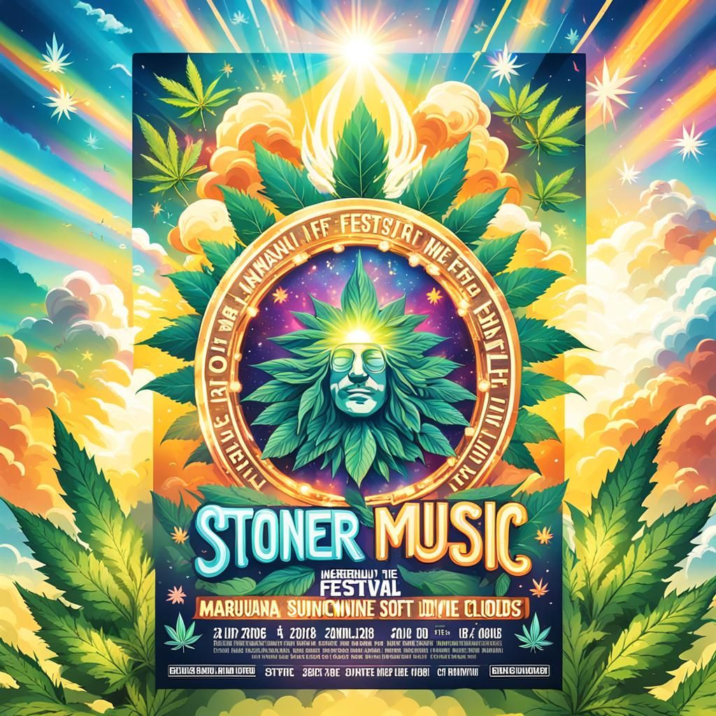 Stoner music festival marijuana flyer