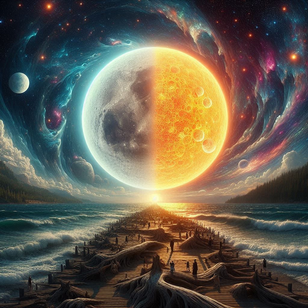 Le soleil avec la lune