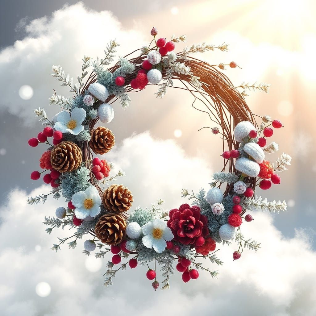 Winter Flower Wreath for Christmas  by @Tasmaniac01