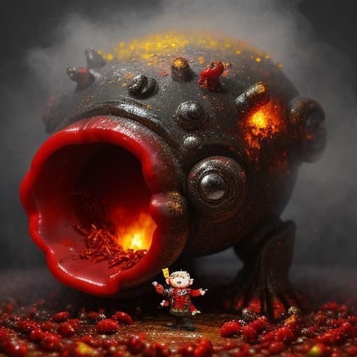 a child tried a hot chili pepper, he is horrified by the spiciness of the chibi pepper  by @Svetlana