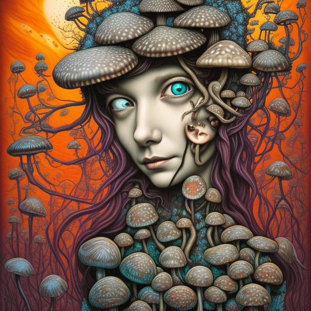 Fungi Girl 1745 - AI Generated Artwork - NightCafe Creator