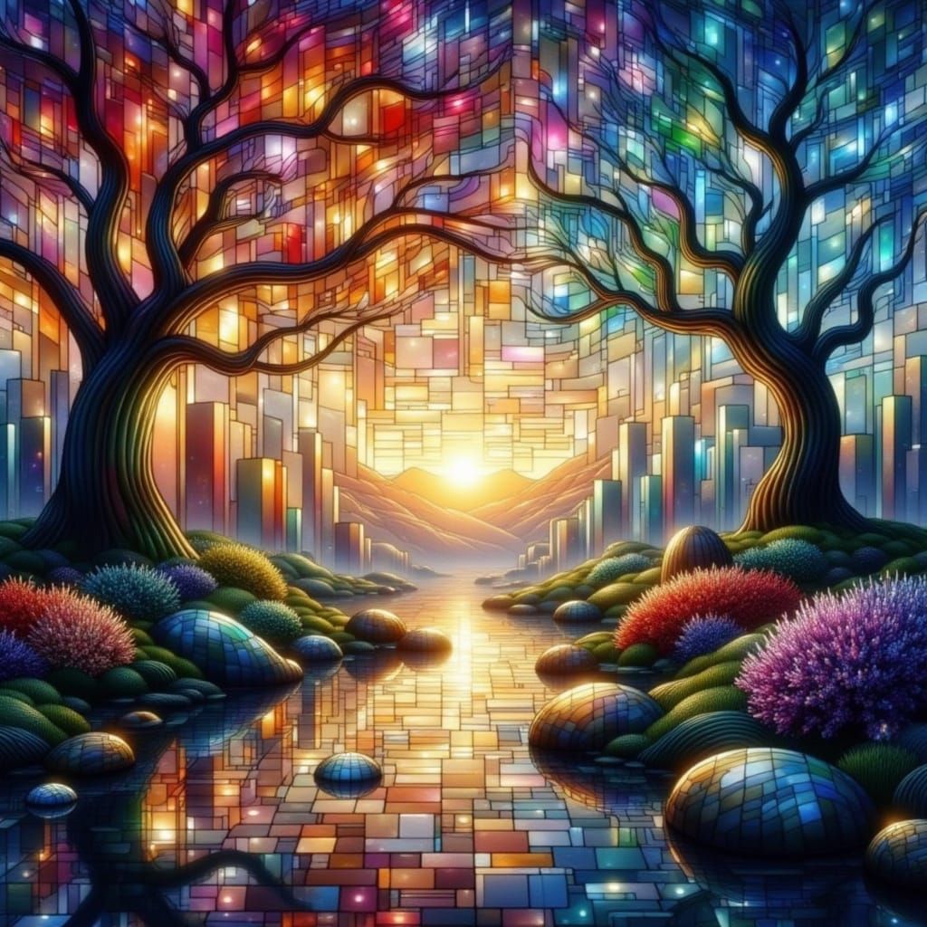 Light Interaction Study in Isometric Prismatic Style