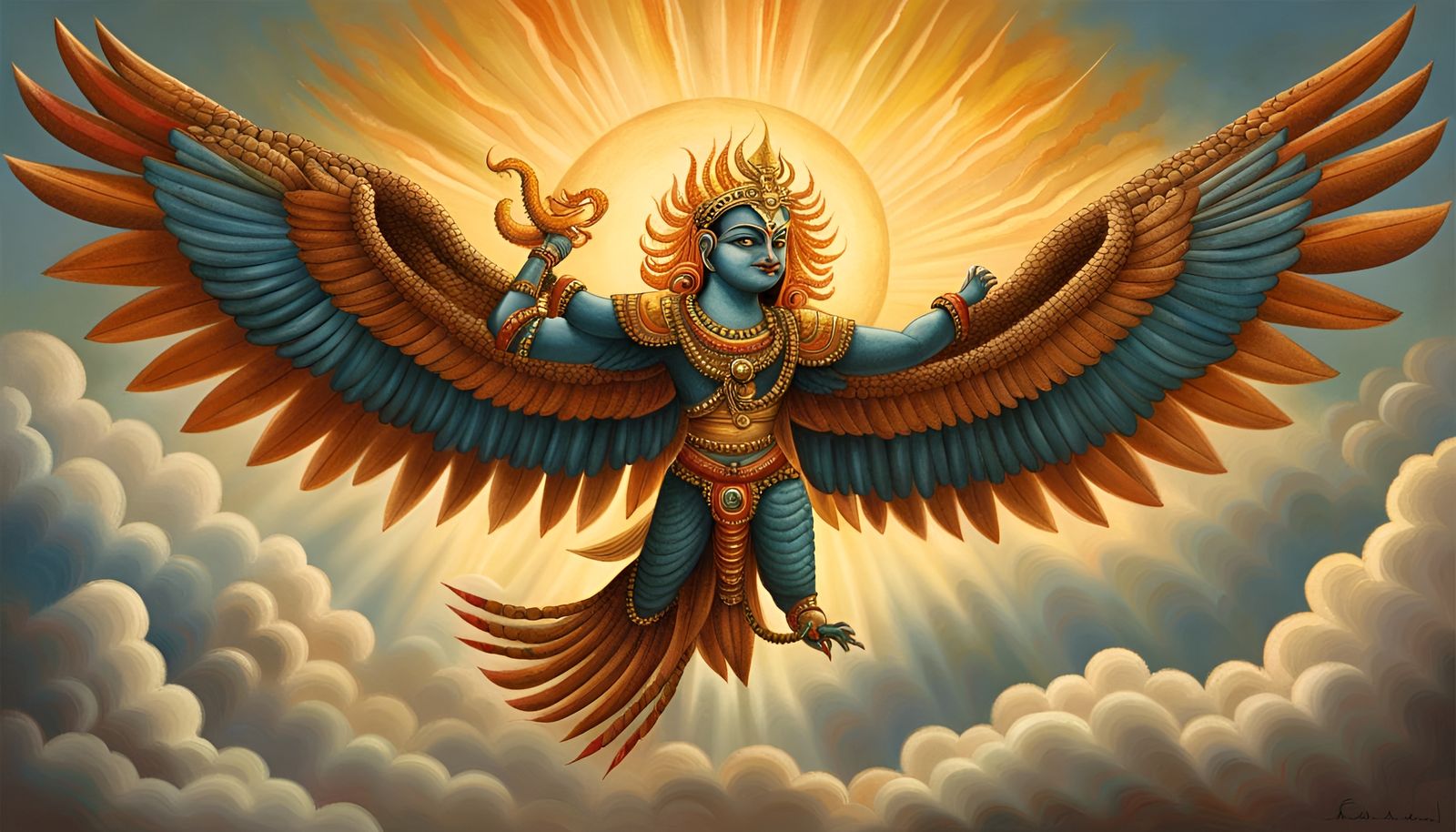 Garuda, in Hindu mythology, the bird (a kite or an eagle) an...