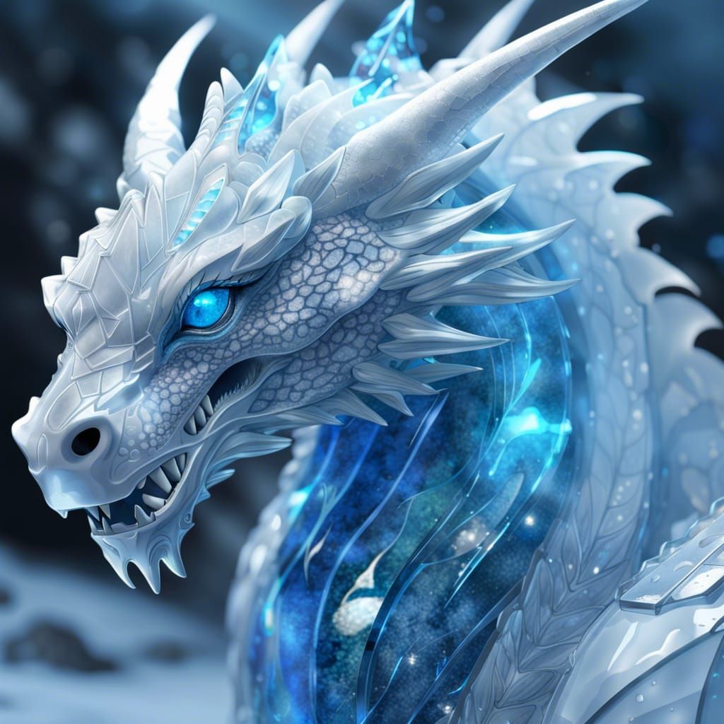 Ice Crystal Dragon - Ai Generated Artwork - Nightcafe Creator