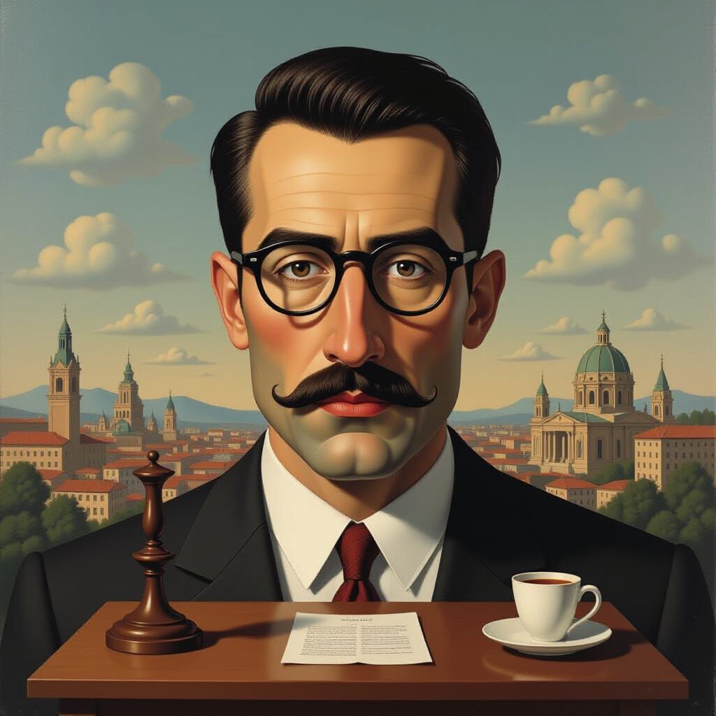 Surrealist Oil Painting of Paradoxical Rules