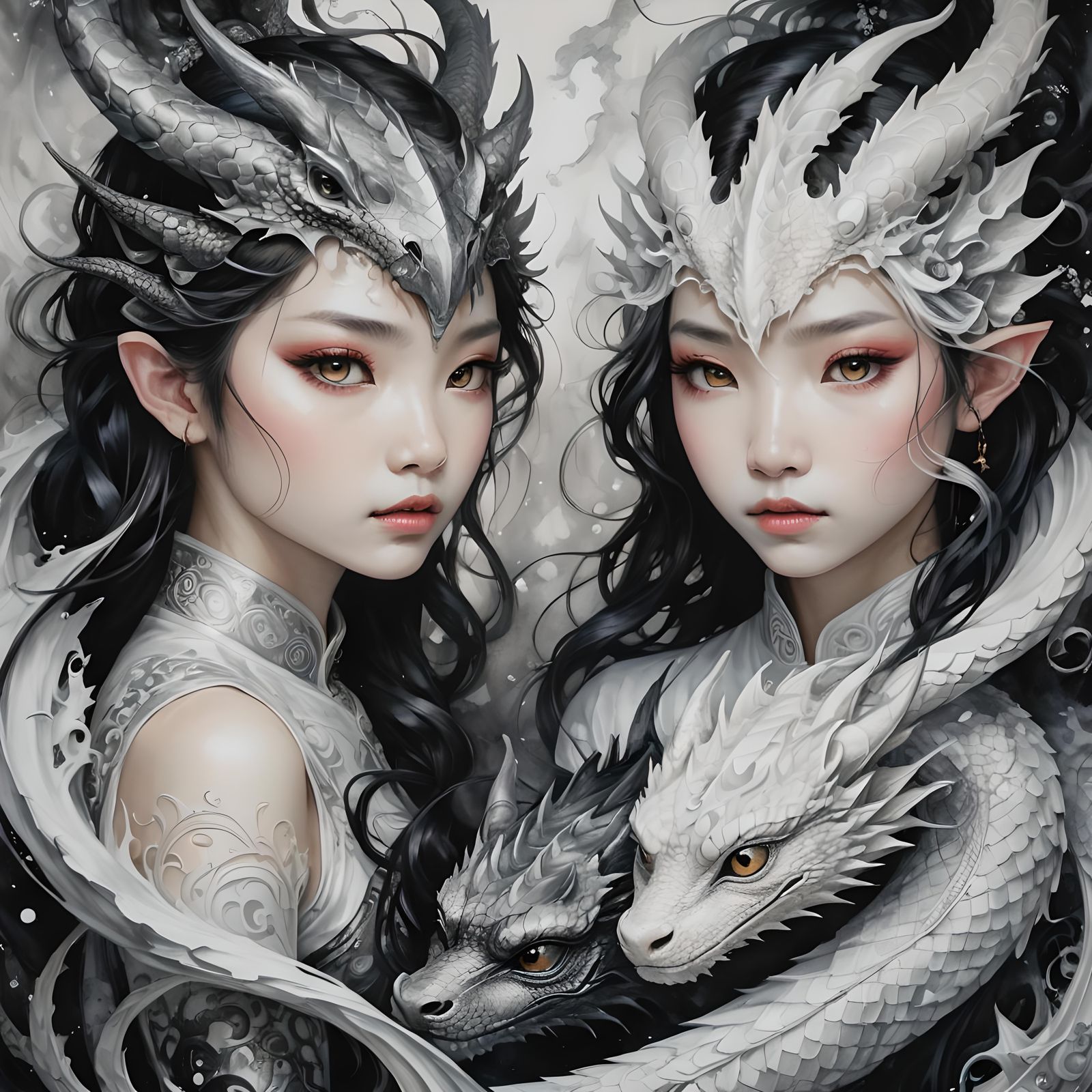 Dragon elf changelings  by @Lovealotyl 