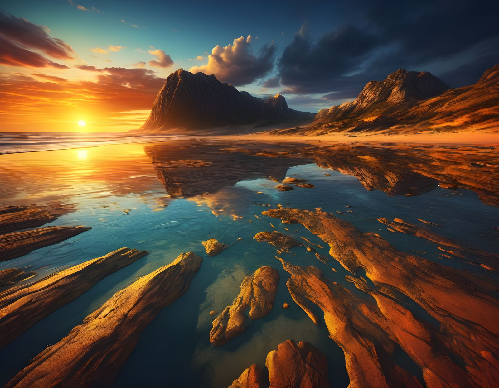 Sunset at the Shoreline  by @nafri