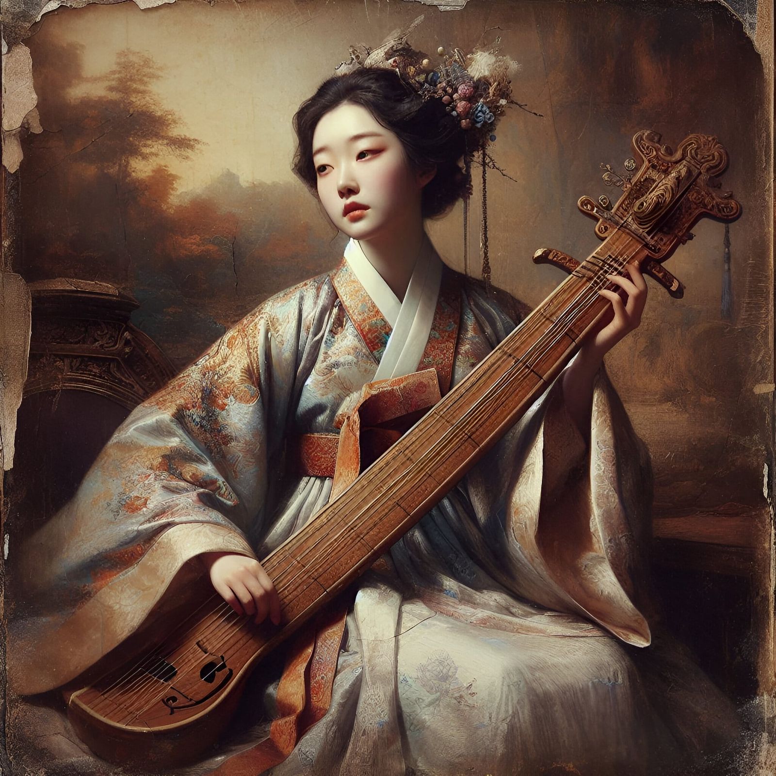 "South-korean Woman Playing traditional Gayageum!" ✨
