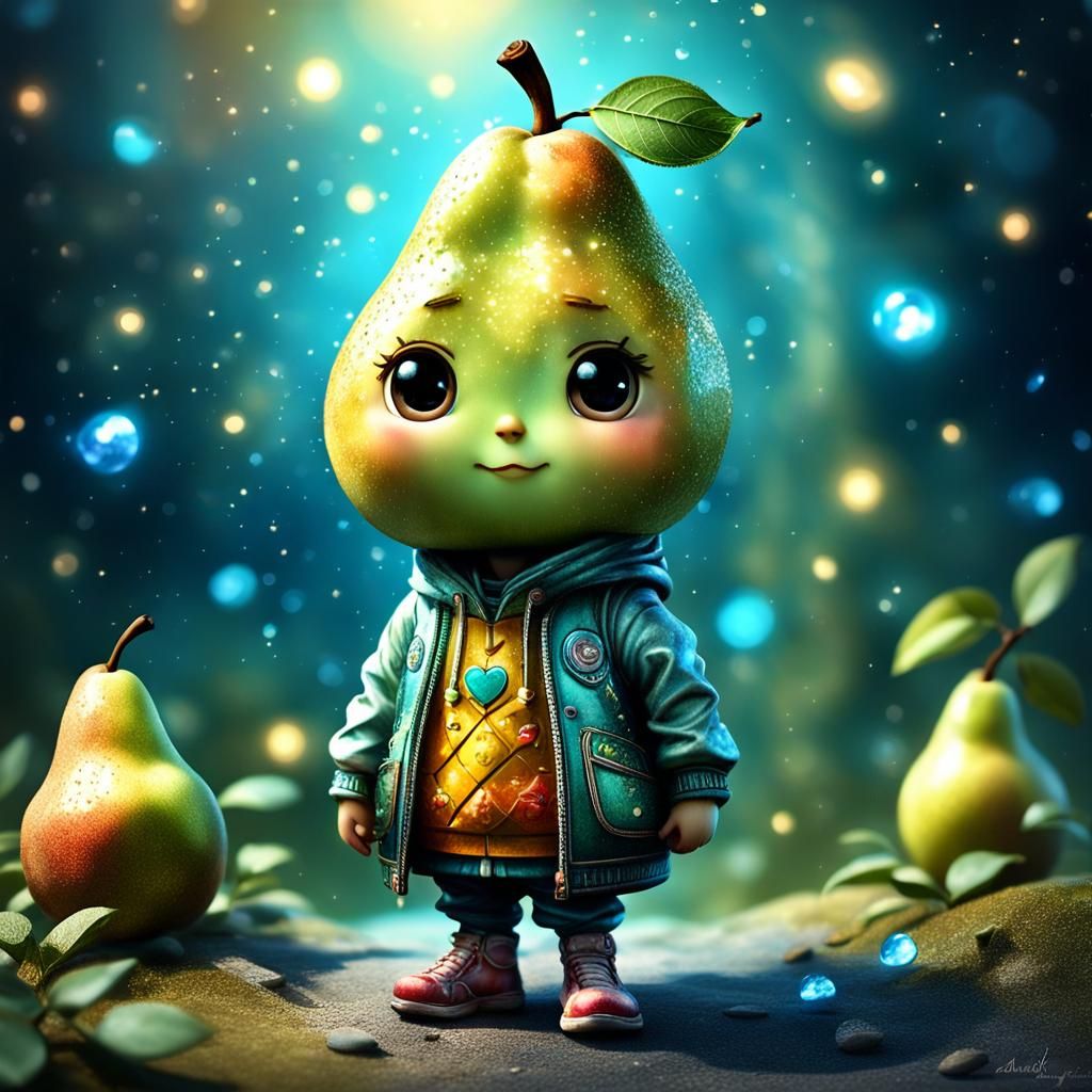 Chibi pear  by @NeuroMum