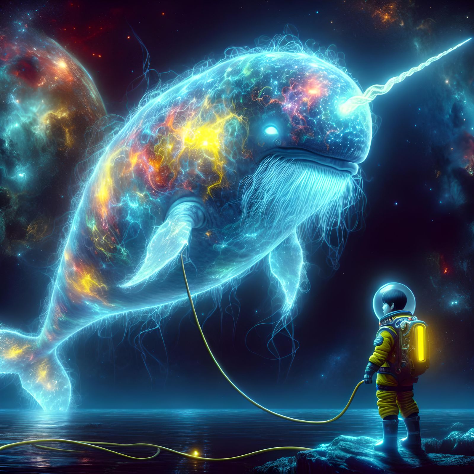 A Boy and His Narwhal  by @Apok